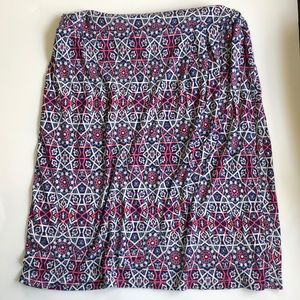 Patterned Skirt with Subtle Petal Front Medium